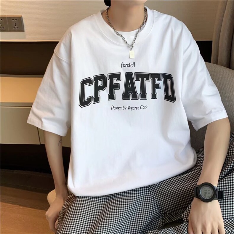 潮牌圆领短袖T恤夏季新款宽松字母印花纯棉休闲JT7P35,男装T恤,星座1116-2