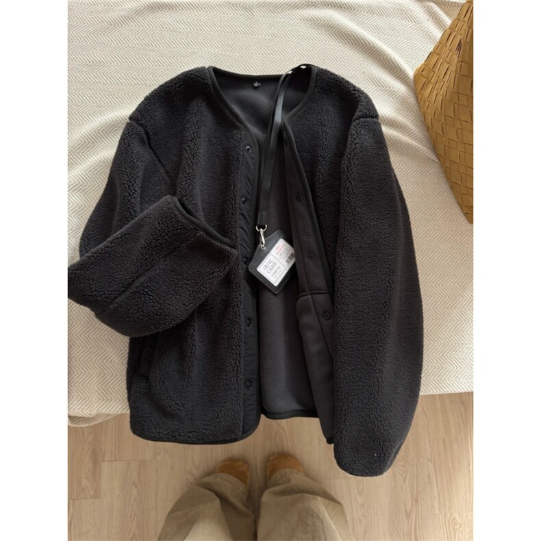 无领摇粒绒外套GS03-P85成分100聚酯纤维，女装短外套，星座1302