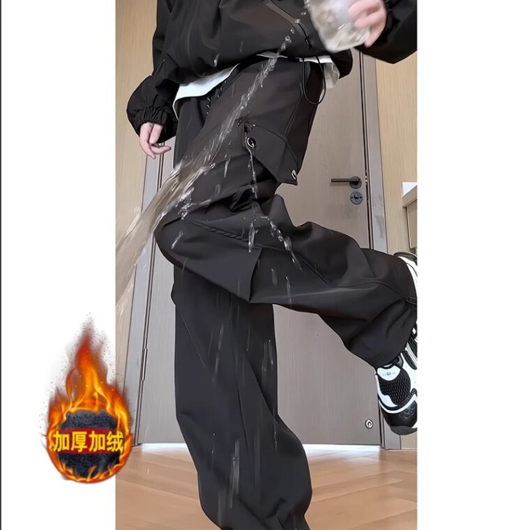 1014-2-KZ133百搭休闲裤男宽松直筒休闲裤加绒加厚潮男工装裤，男装工装外套，星座1014-1