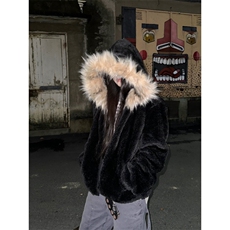 【有货】W200CC-特P100毛领毛绒外套男冬季高级感棉服，男装夹克，星座1007（原301D）