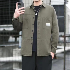 秋装新款男士纯棉长袖衬衫 宽松休闲衬衣外套 cs888-p40图片