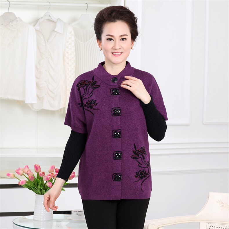 女式护肩马甲中老年针织坎肩加厚羊毛半袖秋冬打底毛背心，女装中老年女装，亚东羊绒制品