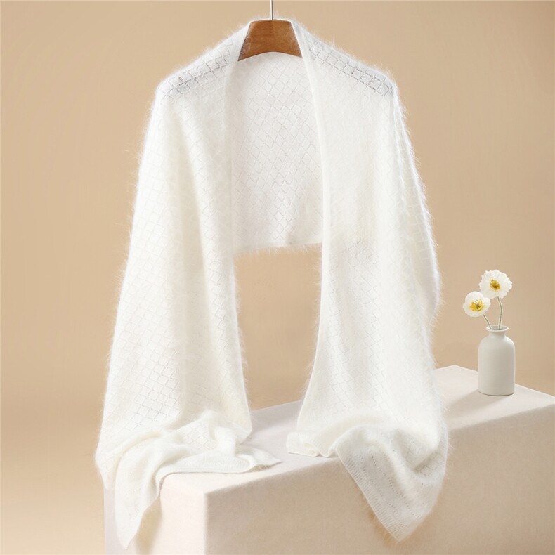 时尚百搭通勤简约休闲羊绒镂空围巾披肩，围巾，英集羊绒