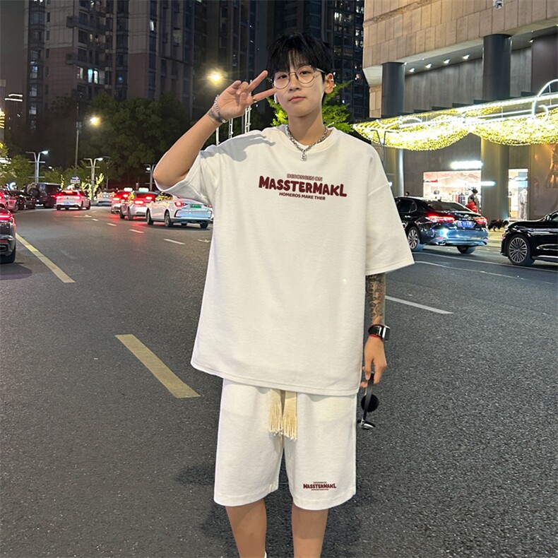 套装！华夫格套装短袖T恤短裤男TZ184-特P38,男装T恤,电商B367