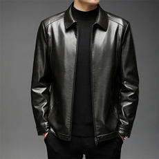 男士皮衣西装外套秋季2023新款高级感男装加绒加厚休闲皮西服夹克，男装皮衣，电商B212（原钱塘6029）