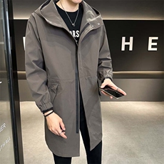 高品质原创秋季中长款连帽休闲宽松风衣XZ402-2-P115控158-FY022，男装风衣，星座402-2