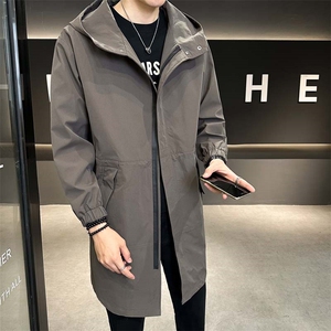 高品质原创秋季中长款连帽休闲宽松风衣XZ402-2-P115控158-FY022图片