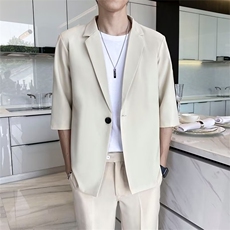 七分袖西装男外套夏季薄款轻熟韩版潮流雅痞帅气半袖短袖西服YK73，男装西服，星座1116A-2（原606A-1）