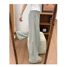AK2330-P40速干工装裤子夏季新款高腰阔腿休闲直筒裤，女装休闲裤，星座617A-2
