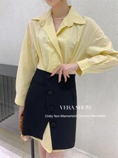 气质假两件衬衫连衣裙，女装衬衫，秀薇拉