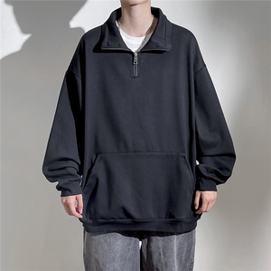 1360克重磅半拉链POLO衫50%棉50%涤纶大码M-5XL卫衣男WY77077P65图片