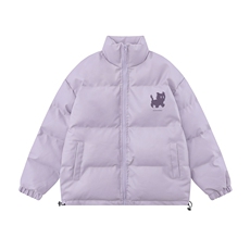 白底23新款冬季时尚百搭宽松字母印花棉服外套MY6454P115控158，男装棉衣，电商A268-1