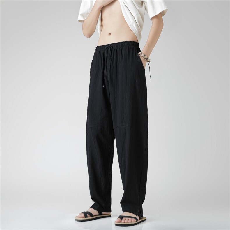 2026夏季风棉麻休闲裤汉服宽松A057-K381-P45（第二套图），男装民族服装，电商A057B