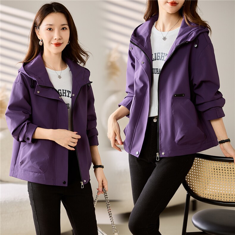现货大货已出！！2025年秋季女装新款时尚休闲百搭连帽外套,女装短外套,以桐
