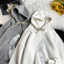 WY2147-P35加绒款-P40纯棉连帽卫衣男大码运动帽衫宽松薄，男装卫衣，电商A040