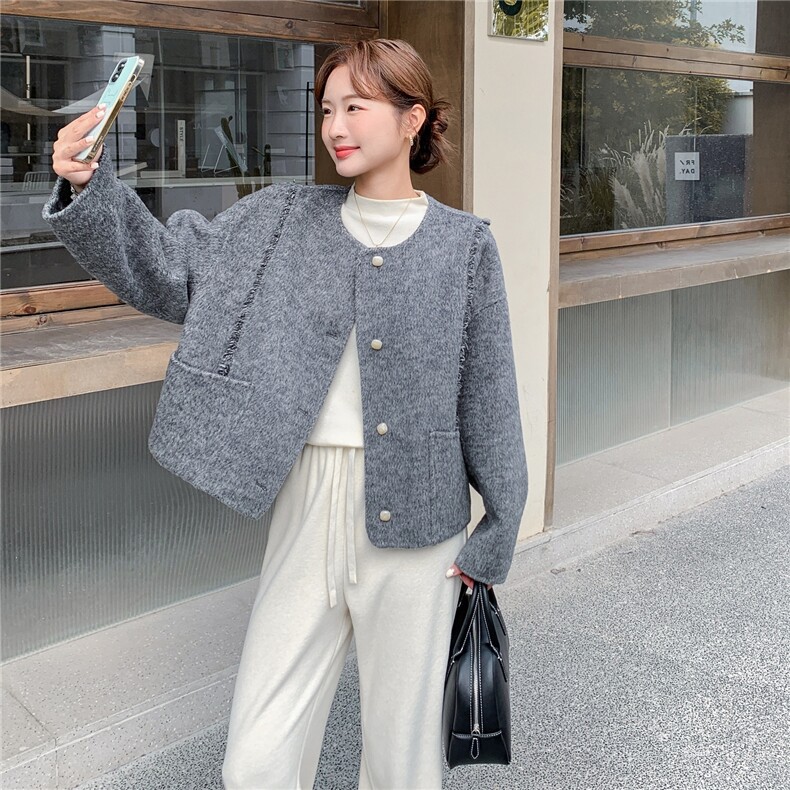 【上新】70毛拉毛双面呢大衣外套2C075-872-P240-K348,女装毛呢外套,2C075