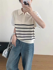 高档夏季新款t恤女短袖圆领宽松休闲正肩穿搭简约洋气小众ins，女装T恤，唐诺