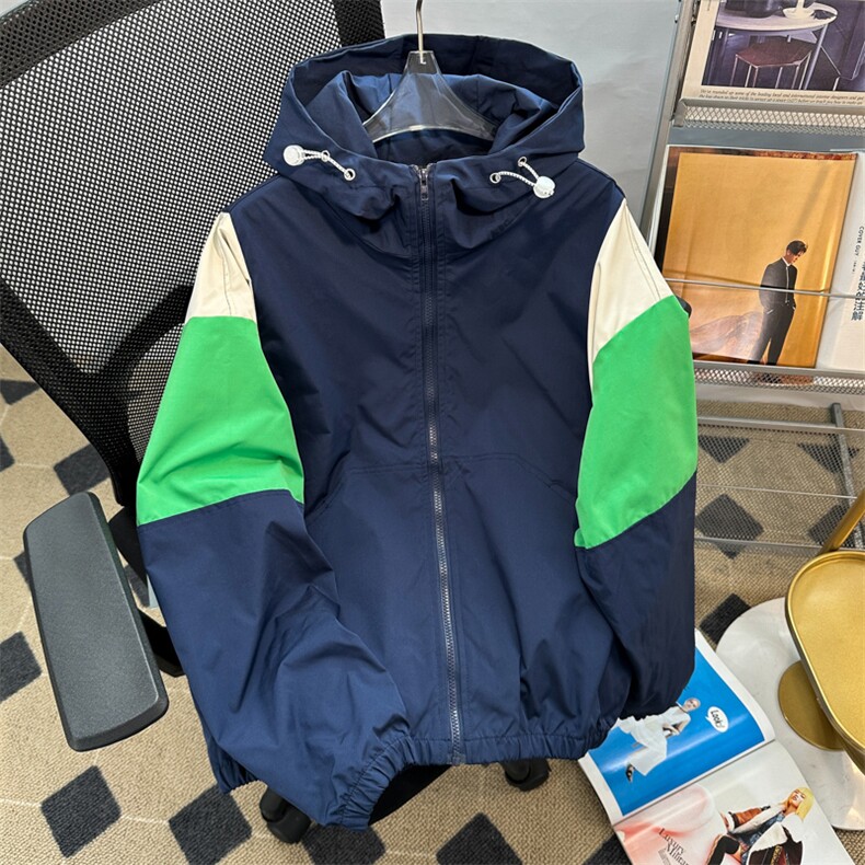 港风秋款男连帽夹克撞色冲锋衣休闲外套JK0123 P65图片