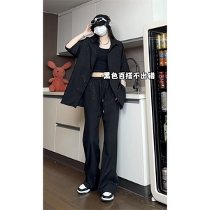 视频切片满天星空衬衫夏季宽松五分袖痞帅衬衣X1213-C2318-特P35,灰色系穿搭图片欣赏图片