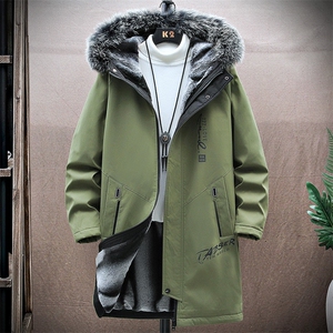 主推款男士派克服中长款冬季加绒加厚风衣连帽外套JR917-P90