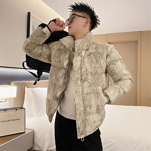 AY90/P138控178冬季社会小伙扎染高级设计感痞帅潮牌棉衣男图首1图片