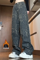 2025GK24723加绒女模大码美式豹纹牛仔裤M-5XGK241013-特P50，男装牛仔裤，电商A022