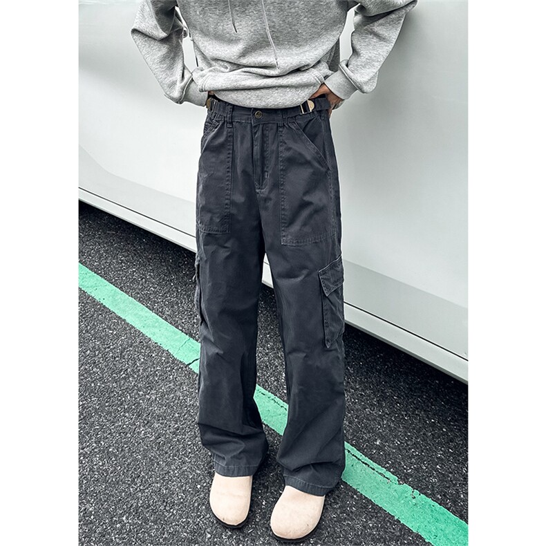 02秋冬季新款多口袋宽松直筒裤水洗工装裤XZ211-1-K2464-P65,男装工装外套,星座211-1
