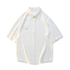夏季薄款亚麻混纺透气衬衫短袖套装两件套男TZ9099P60，男装休闲套装，电商A128
