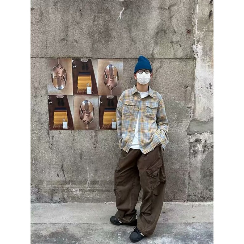 网络图现货！cleanfit格子衬衫高级设计感小众情侣衬衣RB321-P62,男装衬衫,星座1005-6