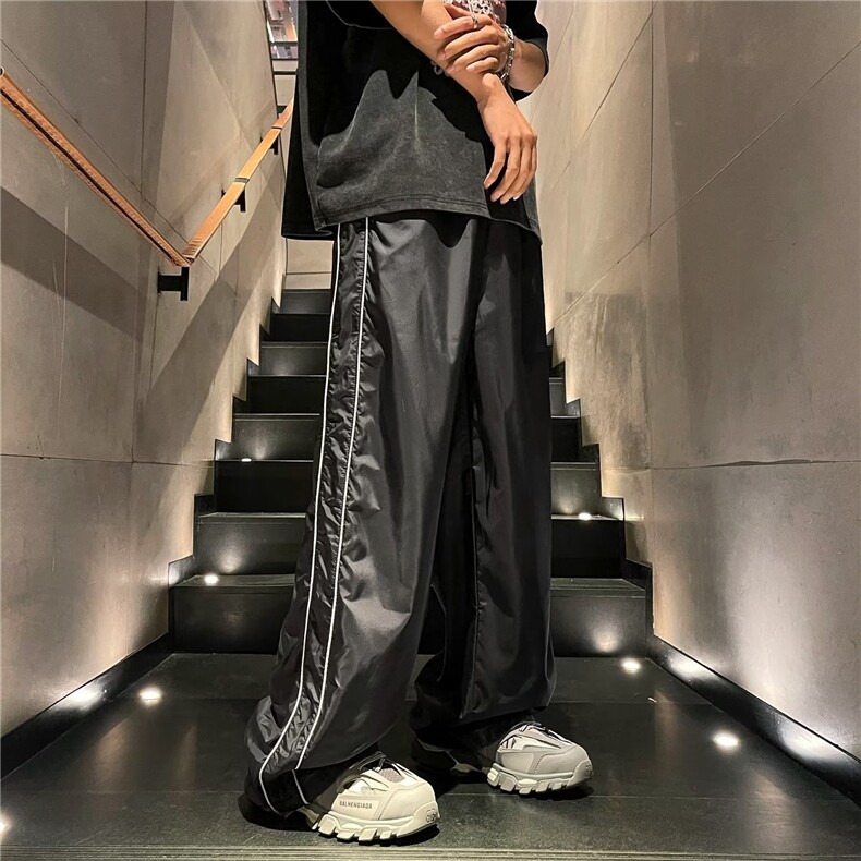 工装裤男春秋美式复古抽绳宽松大口袋休闲束脚运动裤GK236-P35,男装休闲裤,星座1109-3