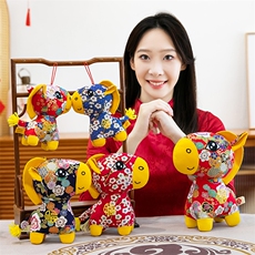 国风布艺马马年吉祥物公仔2026生肖马毛绒玩具现货