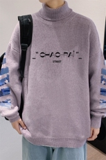 ！2023秋冬新款男士高领毛衣潮牌百搭针织衫上衣毛线M706P60，男装针织衫/毛衣，电商B220