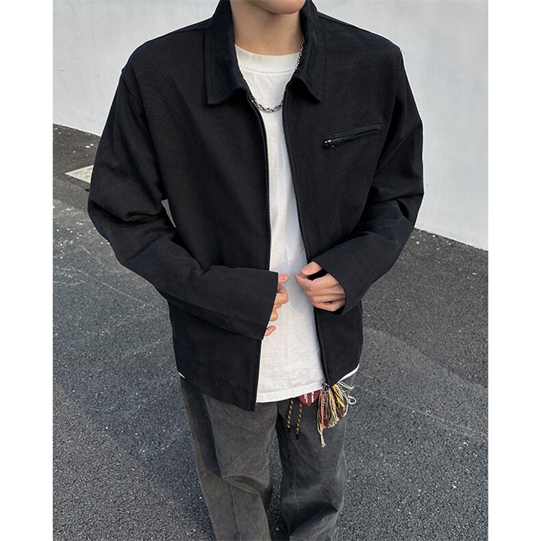 8XL-M春季水洗帆布短款夹克男生vintage美式复古工装外套JK003P98,男装夹克,电商B312