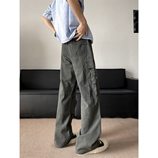 工装休闲裤男女韩版潮流高街帅气百搭2025夏季ins长裤K6250-P60，男装工装外套，星座412-3