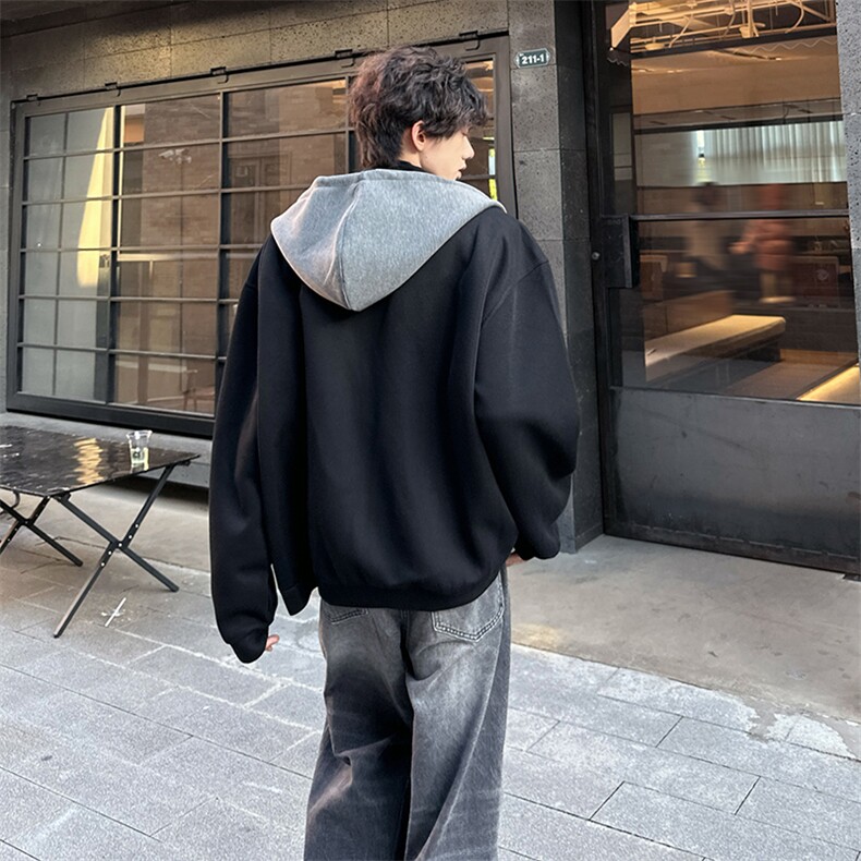 秋款撞色设计款休闲百搭男大卫衣夹克男A071-L21-108,男装夹克,电商A071