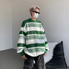 针织衫男条纹韩版潮流痞帅2024秋冬季新款ins毛衣外套MY09160-P43，男装针织衫/毛衣，星座308B-1