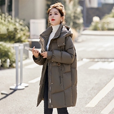 2023冬季新款拼接加厚中长款羽绒服女白鸭绒防寒外套，女装羽绒服，琦鑫阁（原依鑫阁）