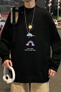 M18141-P45 加绒款-P65半高领毛衣男士大码针织衫男毛线衣男图片