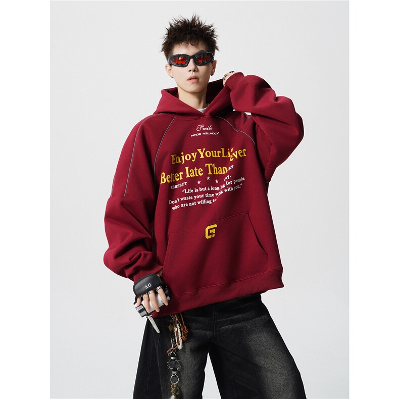 反光条印花大码M-5XL卫衣男面料:50%棉50%涤纶WY78119特P55控88，男装卫衣，星座227-7