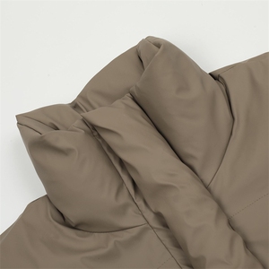 现货5W件冬季三防重磅硬挺boxy短款羽绒立领PU皮棉衣外套加厚棉服图片