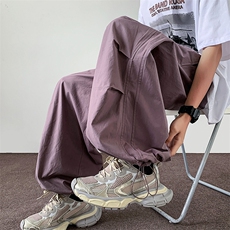 抽绳松紧腰工装裤2024港风新款美式高街直筒裤阔腿K0889-P38，男装工装外套，星座308B-2