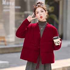 2025年冬季新款时尚潮流中式保暖丝绒羽绒服，女装羽绒服，贵人树
