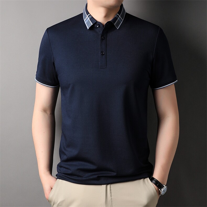短袖T恤衫男士夏季薄款冰丝翻领半袖商务休闲Polo衫半袖潮，男装Polo衫，电商B212（原钱塘6029）