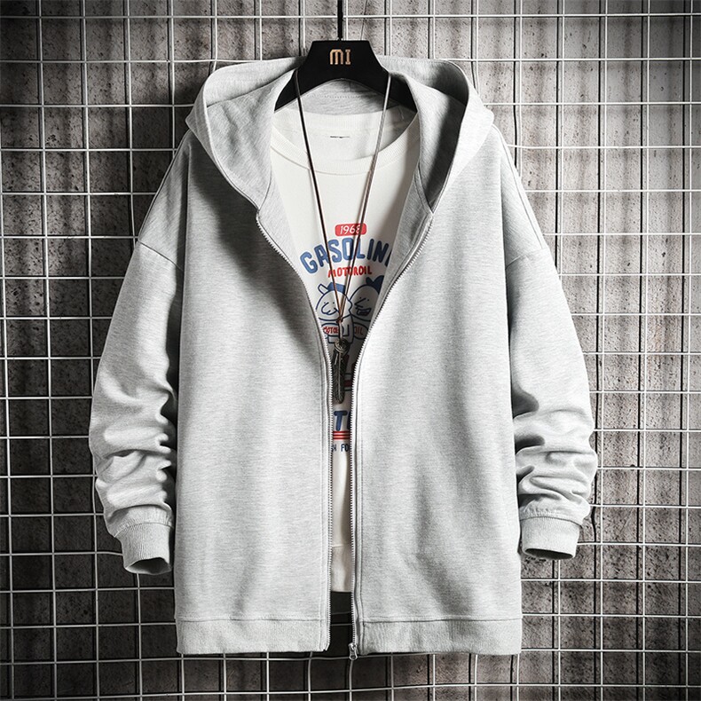KS21068-P38连帽开衫卫衣男运动外套大码班服网格挂拍,男装卫衣,电商A040A