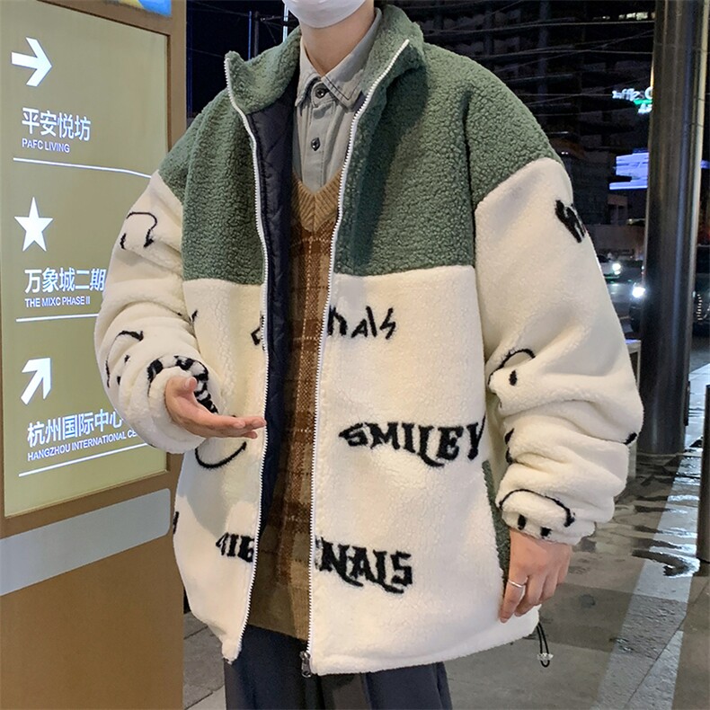 新款冬款加绒加厚棉衣羊羔绒潮流外套青少年ins男装MY106P95,男装棉衣,电商A086