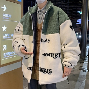 新款冬款加绒加厚棉衣羊羔绒潮流外套青少年ins男装MY106P95图片