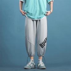 七分休闲裤男士港风潮流字母印花帅2024夏季新款ins裤子K5094-P30，男装休闲裤，星座412-3