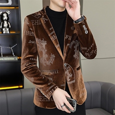 X612-P80秋季男士时尚西服个性印花小西装，男装西服，星座507A（原星座306B-2）