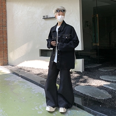 秋季新款港风美式设计感痞帅翻领牛仔夹克外套男潮insJK1392-P68，男装工装外套，星座313A(原308A-2)