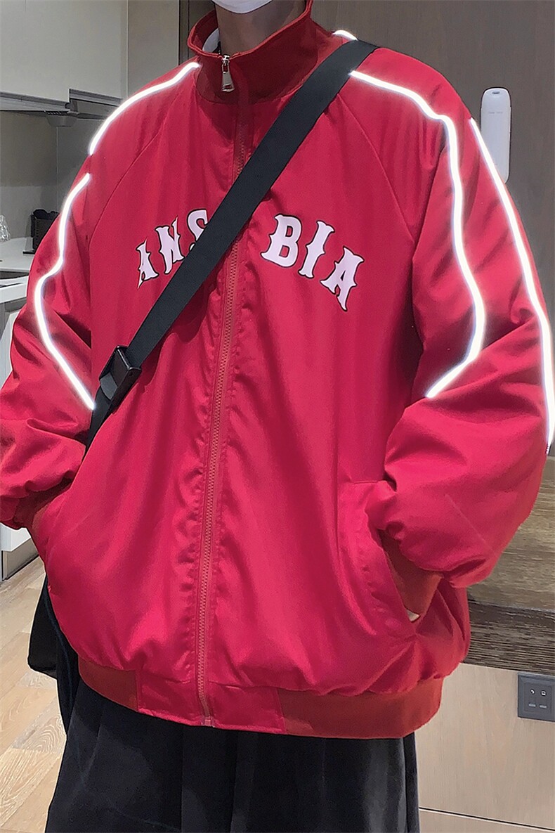 港风新品反光宽松男士棉衣韩版百搭情侣棉服冬装外套G1030P118,男装棉衣,电商A339